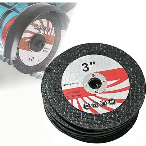 Lot de 25 disques à tronçonner 76 mm - Disques à tronçonner 76 x 10 mm - Disques de meuleuse d'angle fins pour acier (1/5)