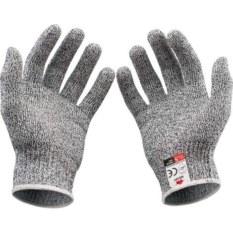 Gants résistants aux coupures avec protection haute performance à 5 niveaux, gants de cuisine, filets de poisson, coupe de viande 1 paire(26cm XL gris) (1/5)