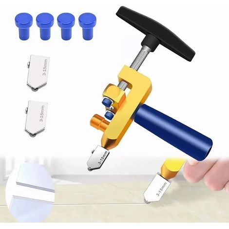 2 En 1 Manuel Coupe-Verre Coupe Carreaux, Outil De Coupe De Carrelage En Verre Coupe Verre Coupe Carrelage, Kit D'outils De Coupe De Verre Avec Brise Verre Pour 3-15mm Carreaux De Verre, Miroir (1/5)