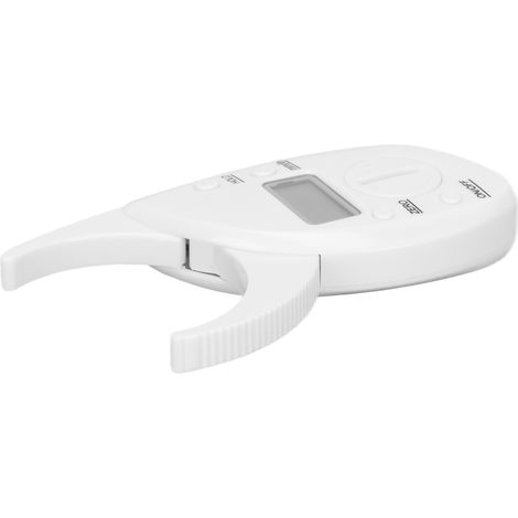 Pince à plis cutanés électronique avec ruban de mesure pour une mesure précise de l'IMC et du pli cutané (blanc). (1/5)