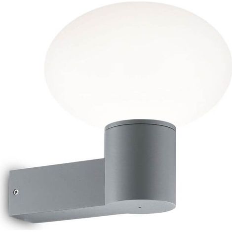 Luminaire extérieur Ideal Lux Clio aluminium gris L 21,5 cm E27 IP44 compatible variateur réf. 146782 (1/4)