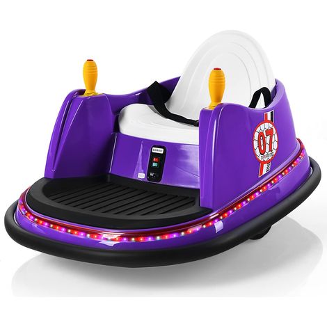 Goplus – Auto-tamponneuse électrique pour enfants 2-5 ans – Télécommande – Roues universelles – Charge 20 kg – Lampes à LED et musique – Violet (1/5)