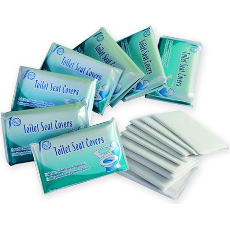 (100 Protection) Cuvette Toilette Jetable - Protège Cuvette WC Jetable - Emballage Individuel pour Toilettes Publiques (1/5)