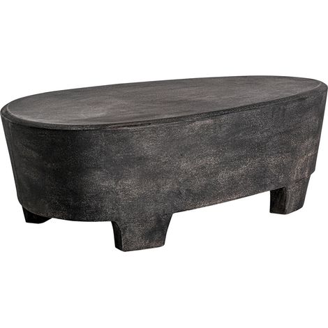 Table basse contemporaine en bois mdf noir design élégant - Noir profond mat (1/4)