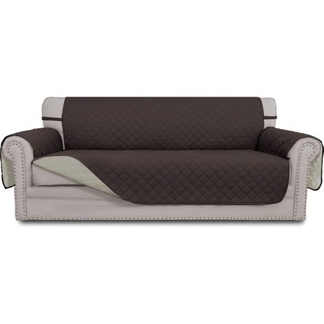 Housse de canapé réversible Easy-Going pour canapé 3 places (grande taille) – Coloris chocolat/beige (1/5)