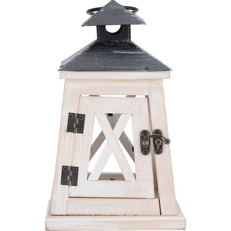 Lanterne suspendue vintage en bois, porte-bougie, ornement décoratif d'intérieur ou d'extérieur (1/5)