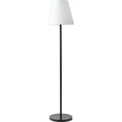 Lámpara de mesa LED solar de exterior material sintético IP54 impermeable con mando a distancia base de hierro negro blanco Fonesca (1/5)