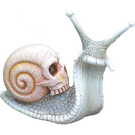 Escargot Crâne d'Halloween, Sculpture de Crâne, Décoration Intérieure en Résine (1/5)