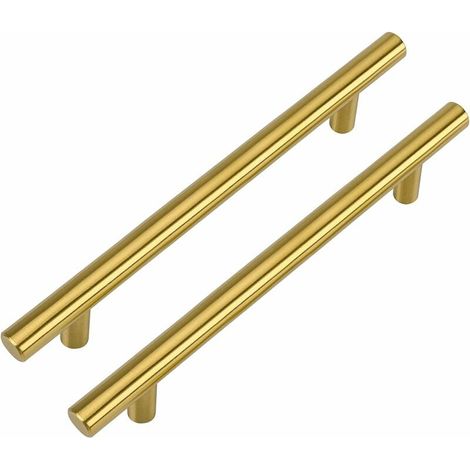 Poignée en laiton poignée de cuisine poignée en laiton poignée de porte de cuisine poignée de tiroir en laiton en acier inoxydable 128mm centre à centre 2 pièces (1/5)