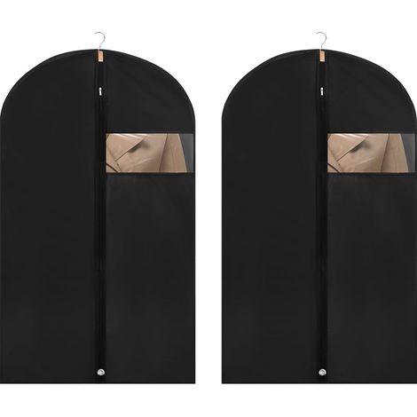 Housse De Rangement Pour Vêtements - 45 Pouces - Fenêtre Transparente - Fermeture Éclair - Pour Costume Manteau Robe - Lot De 2 (1/5)