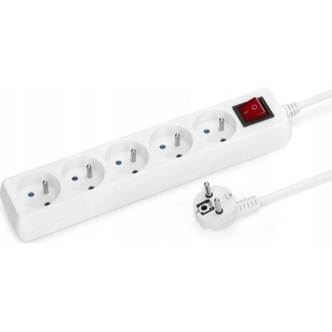 Montis Verlängerungsleiste 3 m 5 Steckdosen weiß 20IP 16A 230V