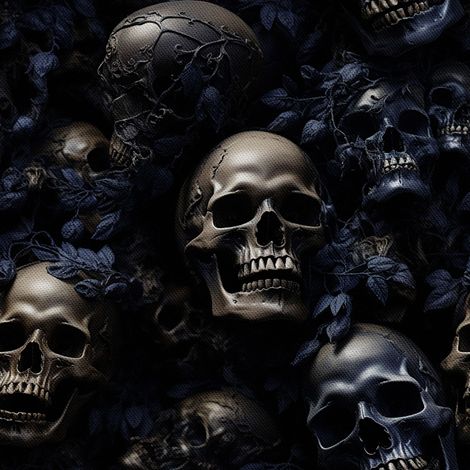 Tissu décoratif d'extérieur Oxford - Motif crâne I DX4293 (1/5)
