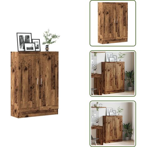 Bücherschrank Altholz-Optik 82,5x30,5x115 cm Holzwerkstoff - Bücherschrank - Bücherschränke - Bücherregal - Aufbewahrungsschrank (1/5)