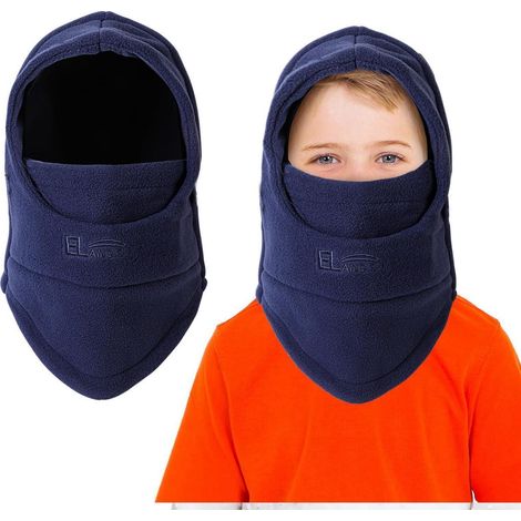 Kinder Sturmhaube Fleece winddicht warm für 4-12 Jahre, multifunktional, marineblau (1/5)