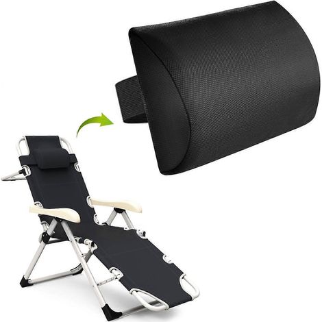 Coussin de rechange pour appui-tête de fauteuil zéro gravité, coussin pour fauteuil inclinable zéro gravité (noir) (1/5)