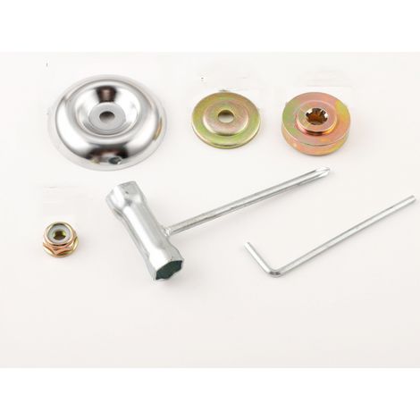 SHINING HOUSE Universelle Kit Fixation écrou Lame Boîte,Tête de Débroussailleuse Universelle Accessoires,6 Morceaux Kit Ecrou Tete Debroussailleuse,Lames de Boîte Vitesse Métal,Pour Tondeuse à Gazon B (1/5)