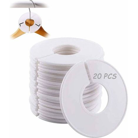 20-Piece Round Clothes Rack Dividers – High-Quality Plastic – 11 cm Diameter – For Organizing Wardrobes and Clothes (1/5)
