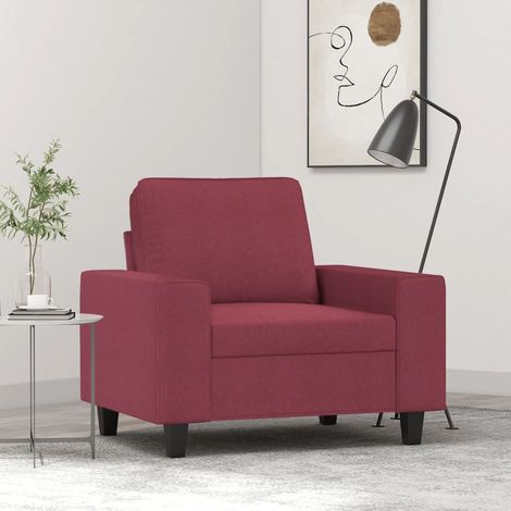 Fauteuil Rouge bordeaux 60 cm Tissu (1/5)