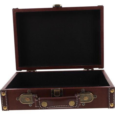 Boîte De Rangement Vintage Bois Coffre Décoratif Ancien Pour Bijoux Et Objets Petite Boîte Rétro Portable Pour Maison Voyage (1/5)