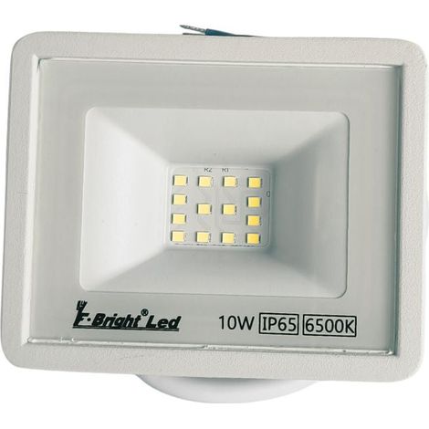 Proyector LED Extraplano 10W IP65 6500K  Compacto en Aluminio Blanco