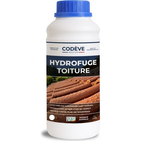 Codève Bois – Hydrofuge toiture 1 L – Produit d'étanchéité pour tuiles, ardoises, béton, fibrociment – Séchage ultra rapide, stoppe infiltrations