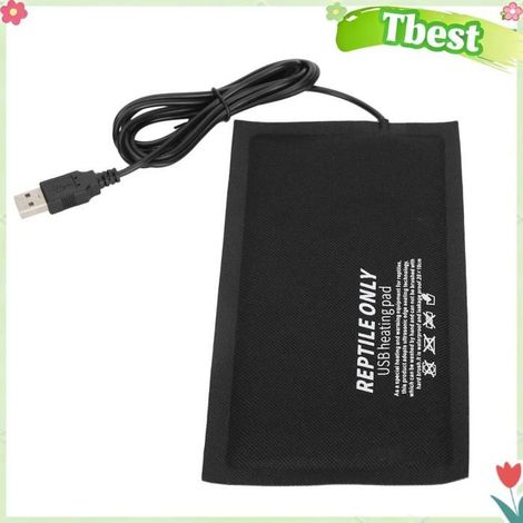 Tbest Coussin chauffant USB Reptile Tissu de fibre de coussin chauffant USB pour reptiles pour reptiles animalerie Petite (1/5)