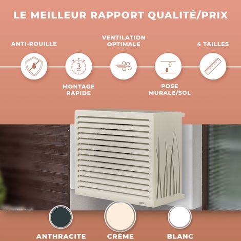 Cache climatiseur DECOAirco Blanc crème - Taille M (H85, L105, P55-70cm) — vue 2