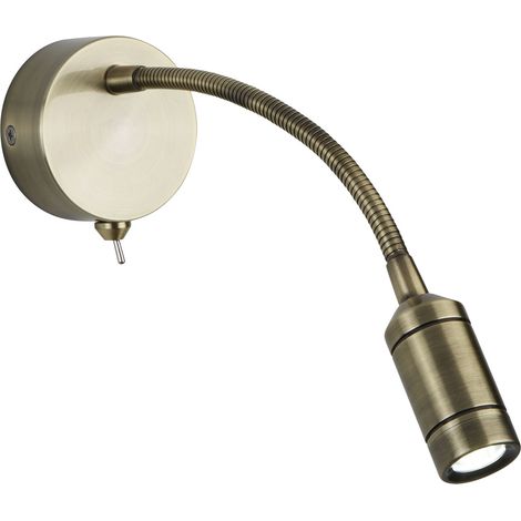 Lampada da parete a LED in acciaio inox luce ottone antico braccio mobile camera da letto ufficio (1/5)