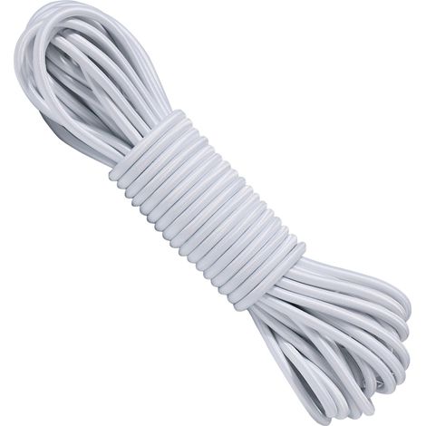 Corde en caoutchouc - 5 mm - 10 m - Blanc (1/5)