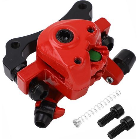 Scooter électrique frein à disque cté droit en alliage d'aluminium Scooter électrique étrier de frein mécanique pièces de rechange 10 pouces rouge. (1/5)