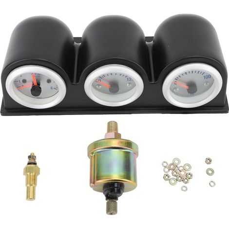 Cruscotto multifunzione 3 in 1 per auto con contagiri, indicatore temperatura acqua e pressione olio per veicoli a benzina a 4, 6 e 8 cilindri da 12V.