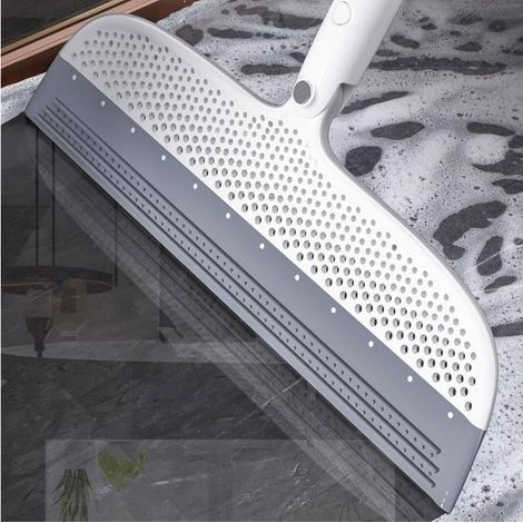 Balai en silicone absorbant l'eau, un outil idéal pour enlever les poils d'animaux, manche de 105 cm de long, rotation à 180°. (1/5)