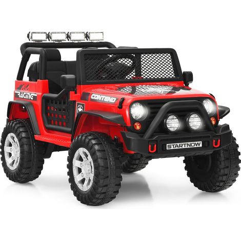 12V Kinder-Elektroauto mit Fernbedienung, Lichtern, Musik, Rot