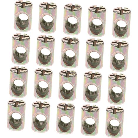 Écrou cylindrique M6 x 15 mm, lot de 20, alliage zinc, à fente (1/5)