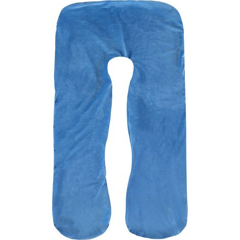 Schwangerschafts-Kissenbezug, 150 x 80 cm, J-förmiger Seitenpositionierungs-Kissenbezug, abnehmbare Baumwolle, maschinenwaschbar, Ersatzbezug für Erwachsene, blau
