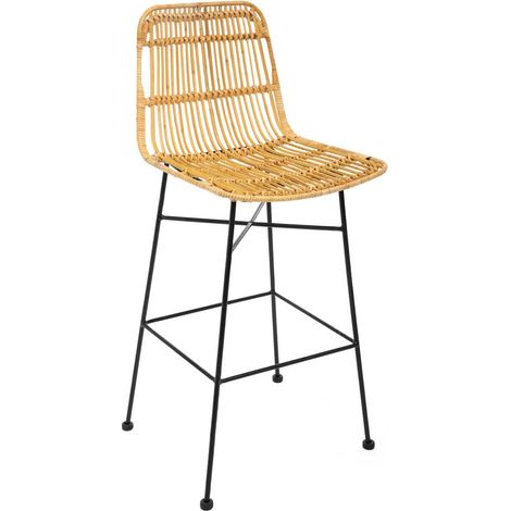 Barstuhl Kubu - Metall und Rattan (1/3)
