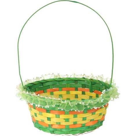 Cesta de Pascua con volantes para decoración de Pascua, diámetro 24 cm (1/2)