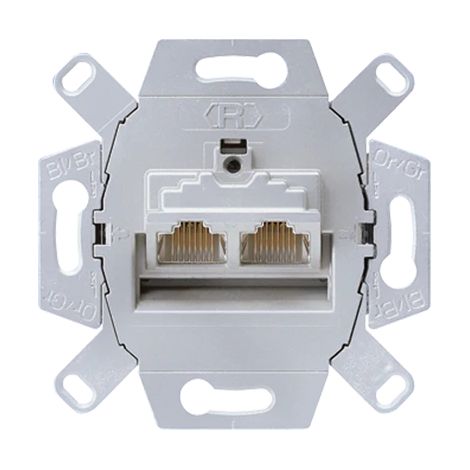 Jung Toma de datos Cat. 6 / Cat. 6A iso 2 x 8 polos, para 2 terminales (separados) UAE 8-8 UPOK6