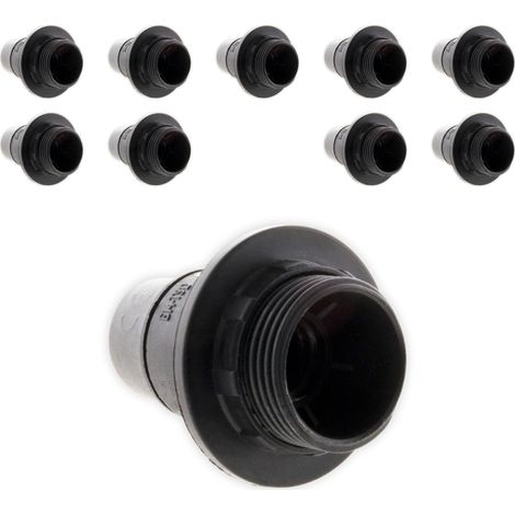 Lot de 10 douilles E14 simple bague - noir - Zenitech