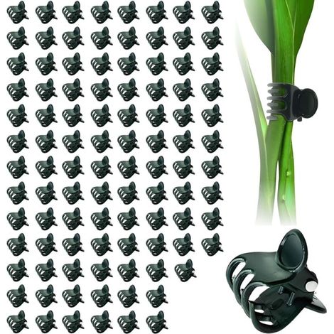 Clip riutilizzabili per orchidee – Confezione da 100, 15 mm, verde scuro, realizzate in plastica robusta e resistente per il sostegno dei fiori
