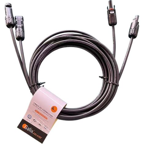 Lot de 2 câbles inter-PV 4m 4mm2 avec MC4 (1/2)