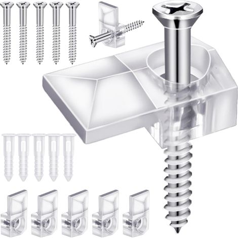 32 clips de fixation transparents pour miroirs, accessoires de fixation murale pour miroirs sans cadre, boucles de support pour surface de miroir (1/5)