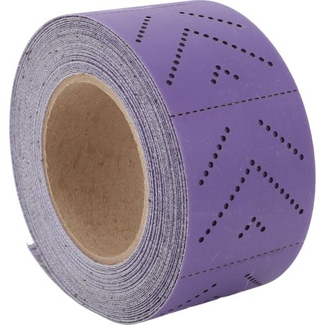 Rouleau de papier de verre céramique grain 320, 70 mm x 12 m, poreux, pour ponçage de type longboard, avec support auto-agrippant, idéal pour l'automobile, le bois et le métal. (1/5)