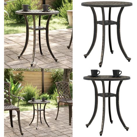 Gartentisch Bronzen Ø48x53 cm Aluminiumguss - Gartentisch - Balkontisch - Esszimmertisch - Aluminiumtisch - Bronzefarbene Möbel - Home & Living (1/5)