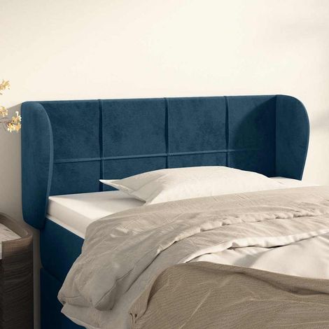 Tête de lit avec oreilles Style Classique Armoire de lit - Bleu foncé 83x23x78/88 cm Velours BV166534 - BonneVie (1/5)
