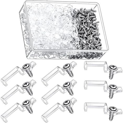 150 Pieces 10 mm LED Strip Mounting Clip Silicone Light Strip Holder Clip with 150 Pieces Screws (Transparent) (1/5)