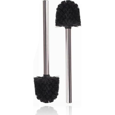 2PCS Brosse de Toilette Exclusive en Acier Inoxydable, Salle de bai Brosse Porte-Brosse de Rechange Brosse de Toilette, 8 cm de diamètre (1/5)