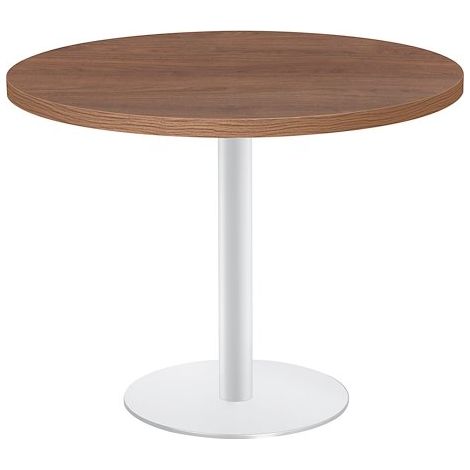 Table ronde noyer pied métal blanc - Milano - Maxiburo