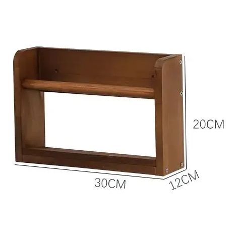 Étagère murale en bois massif (30 x 12 x 20 cm) pour magazines et livres, à suspendre à une porte, idéale pour une chambre d'enfant. (1/5)