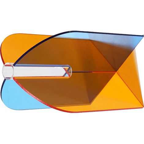 Vase Géométrique en Acrylique Détail Fin Facile à Nettoyer Design Minimaliste pour Salon Table Porte Orange Bleu 20x15x2cm (1/5)
